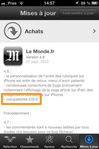 Le Monde iOS 6